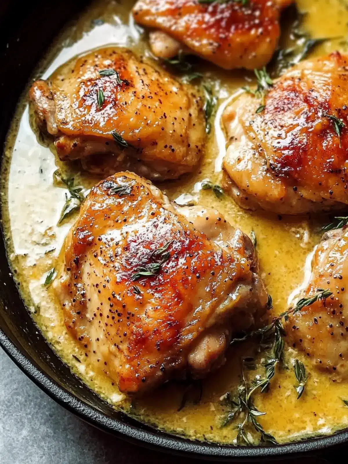 Chicken Thighs in Mustard Wine Sauce