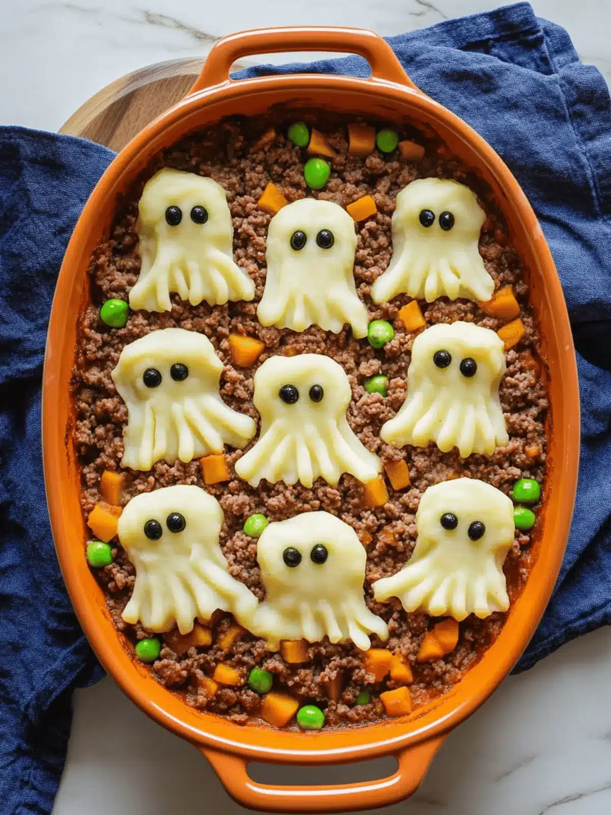 Easy Creepy Shepherd s Pie With Ground Beef And Ghost Potatoes