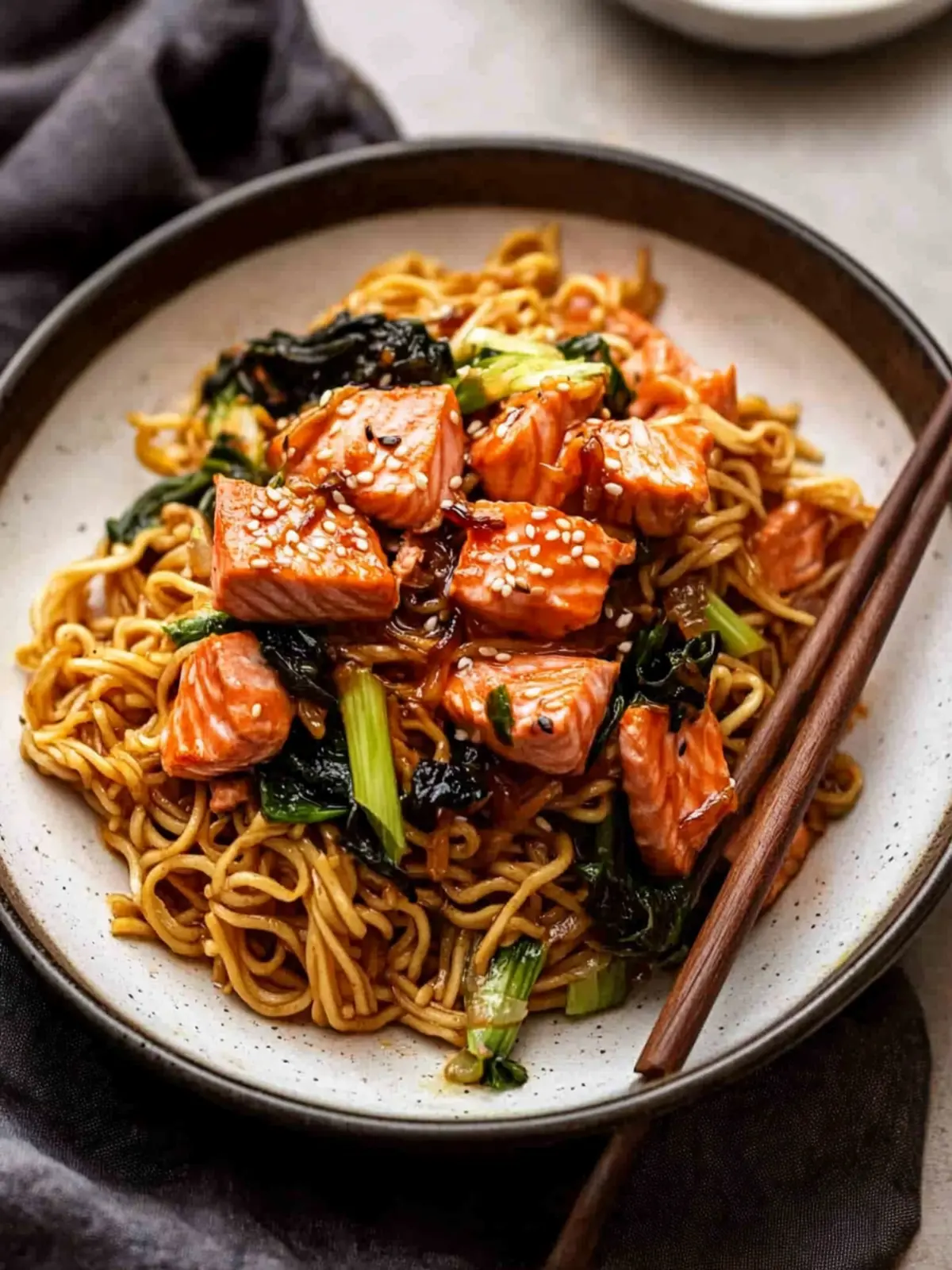 Teriyaki Salmon Noodles