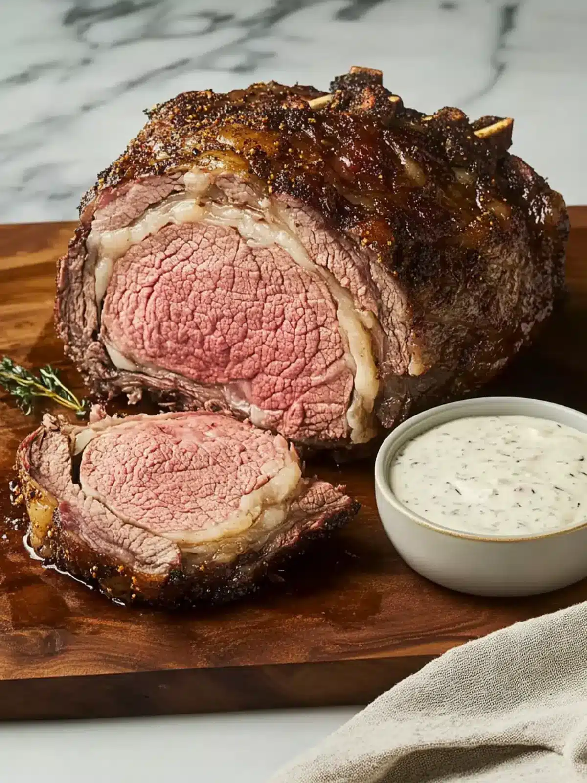 Prime Rib With Horseradish Dipping Sauce