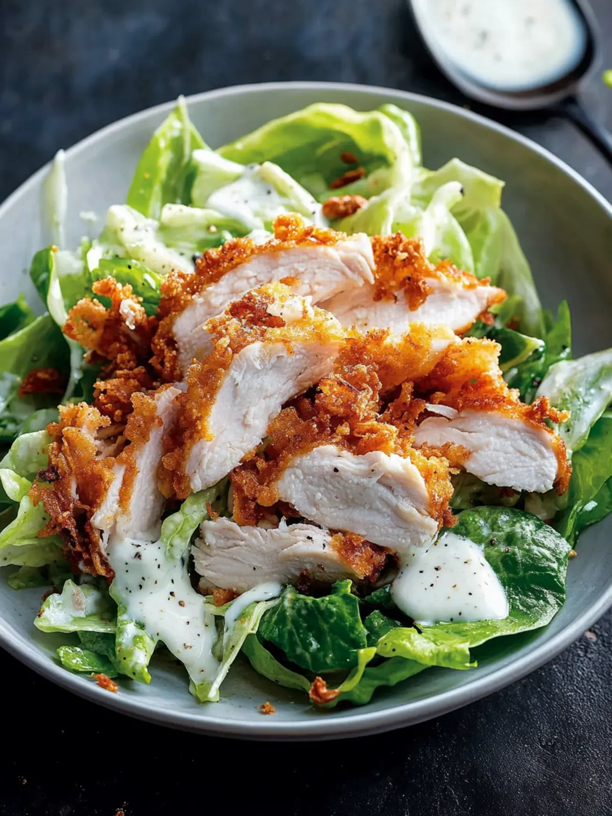 Southern Style Crispy Chicken Salad With Buttermilk Dressing