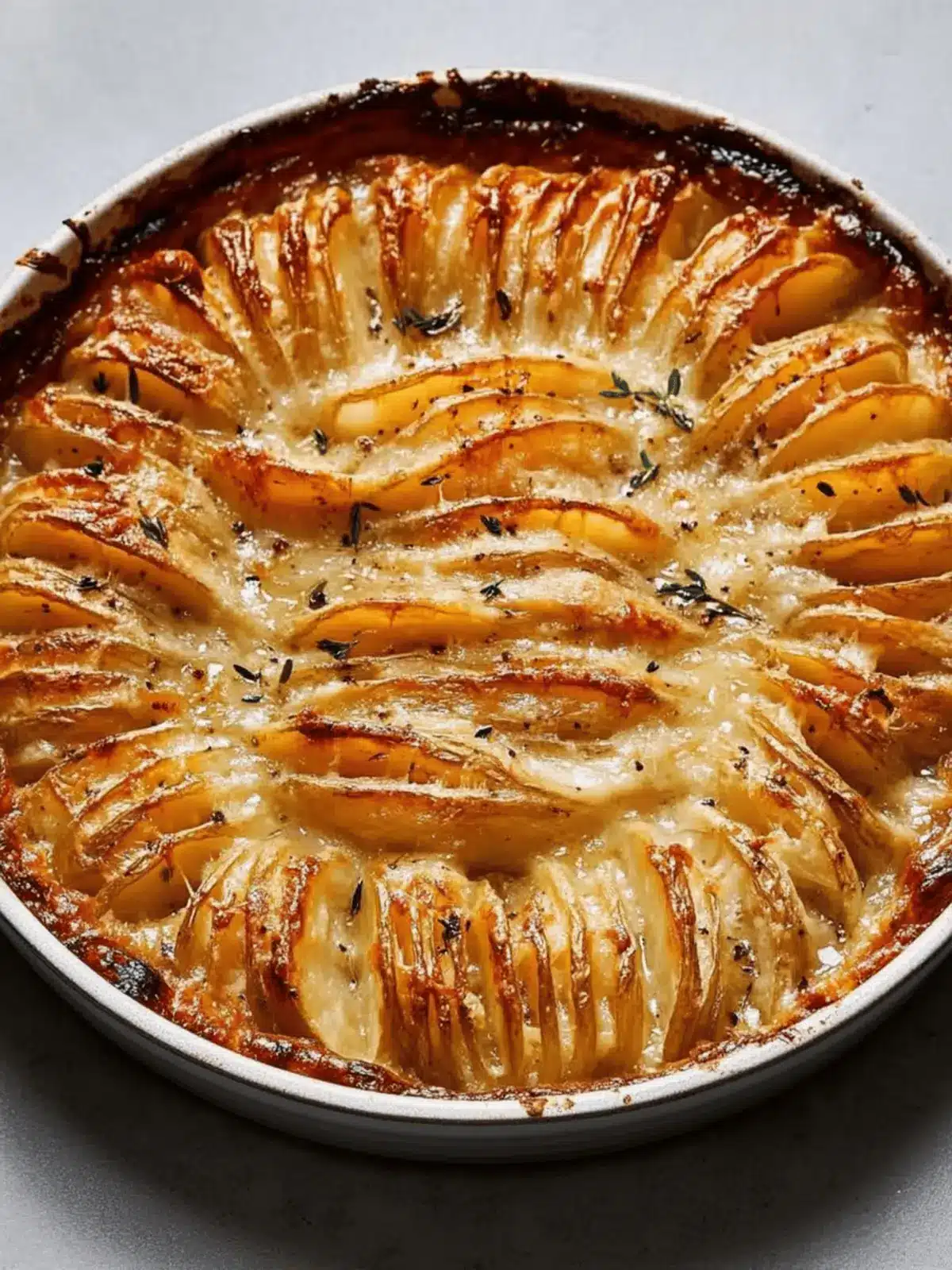 Cheesy Hasselback Potato Gratin