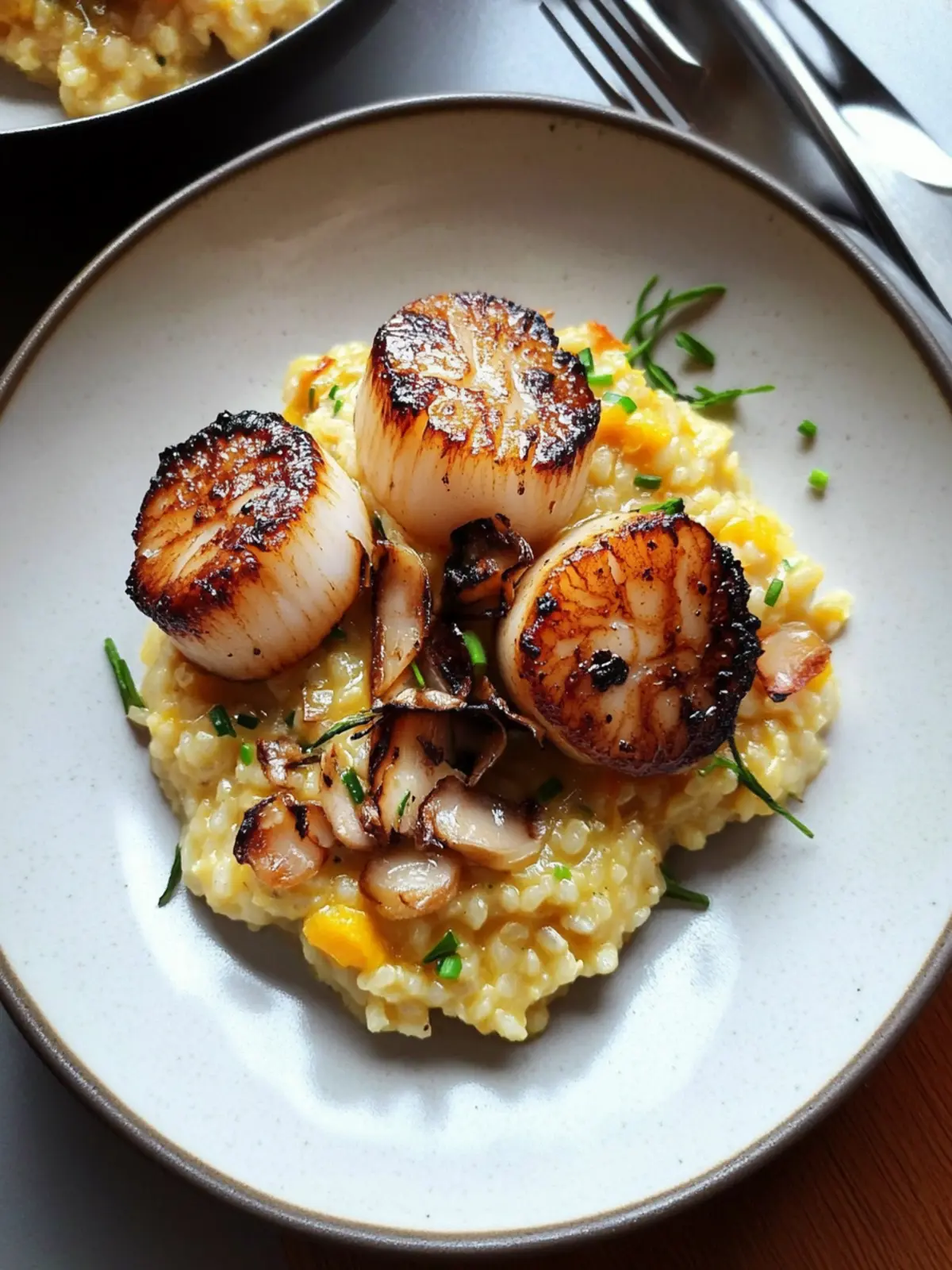 Butternut Squash Risotto with Scallops