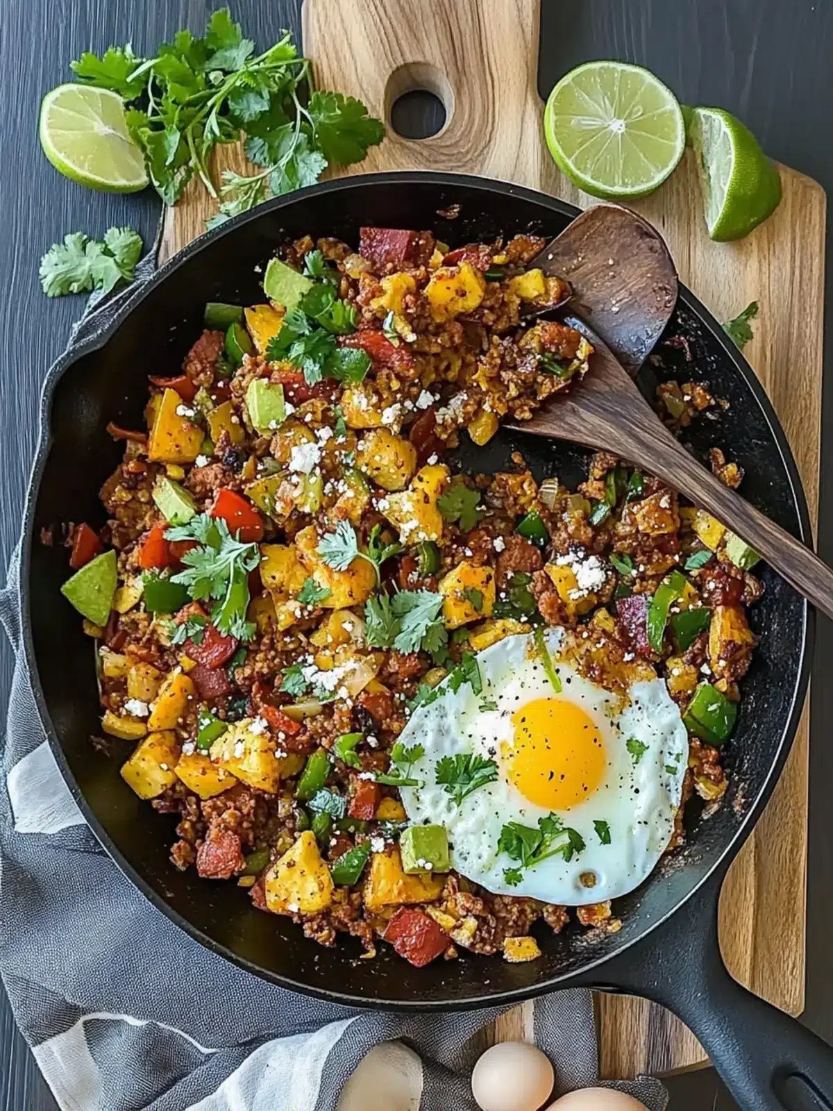 Breakfast Hash with Chorizo & Eggs
