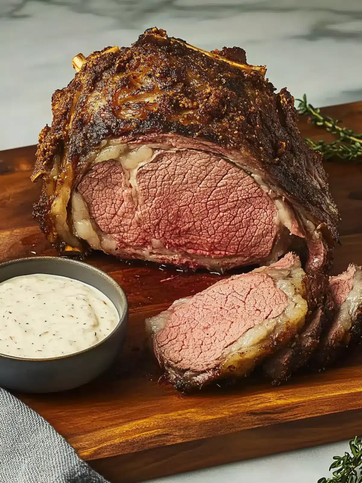 Prime Rib With Horseradish Dipping Sauce
