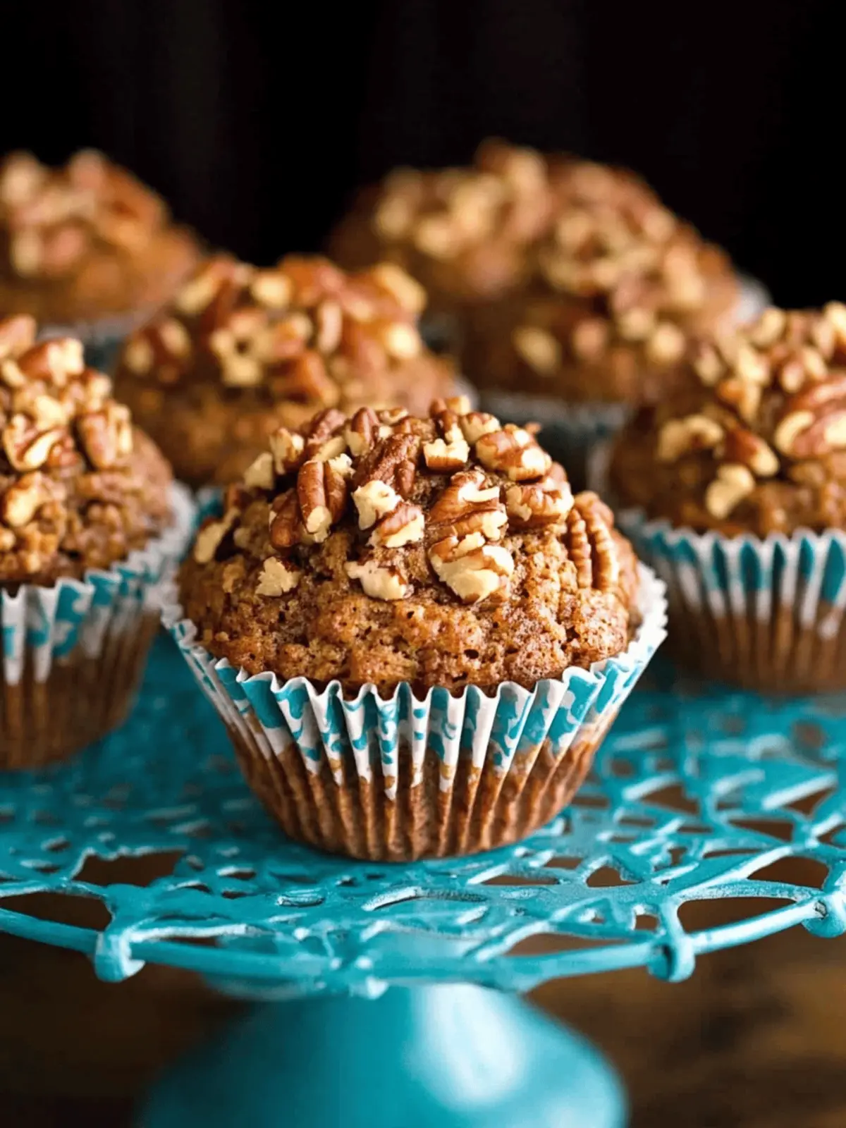 Morning Glory Muffins with Candied Pecan Topping
