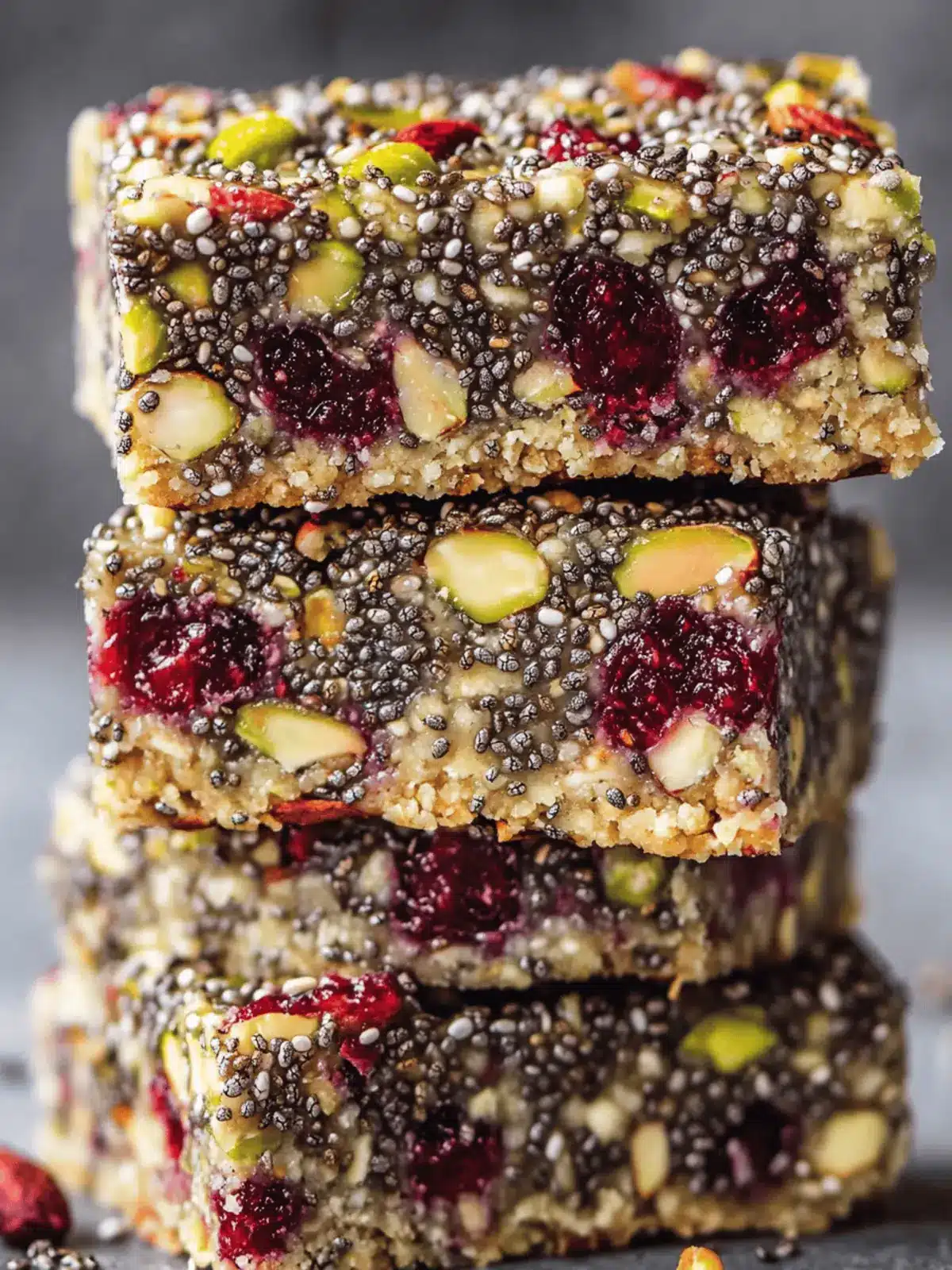 Pistachio Cranberry Chia Bars
