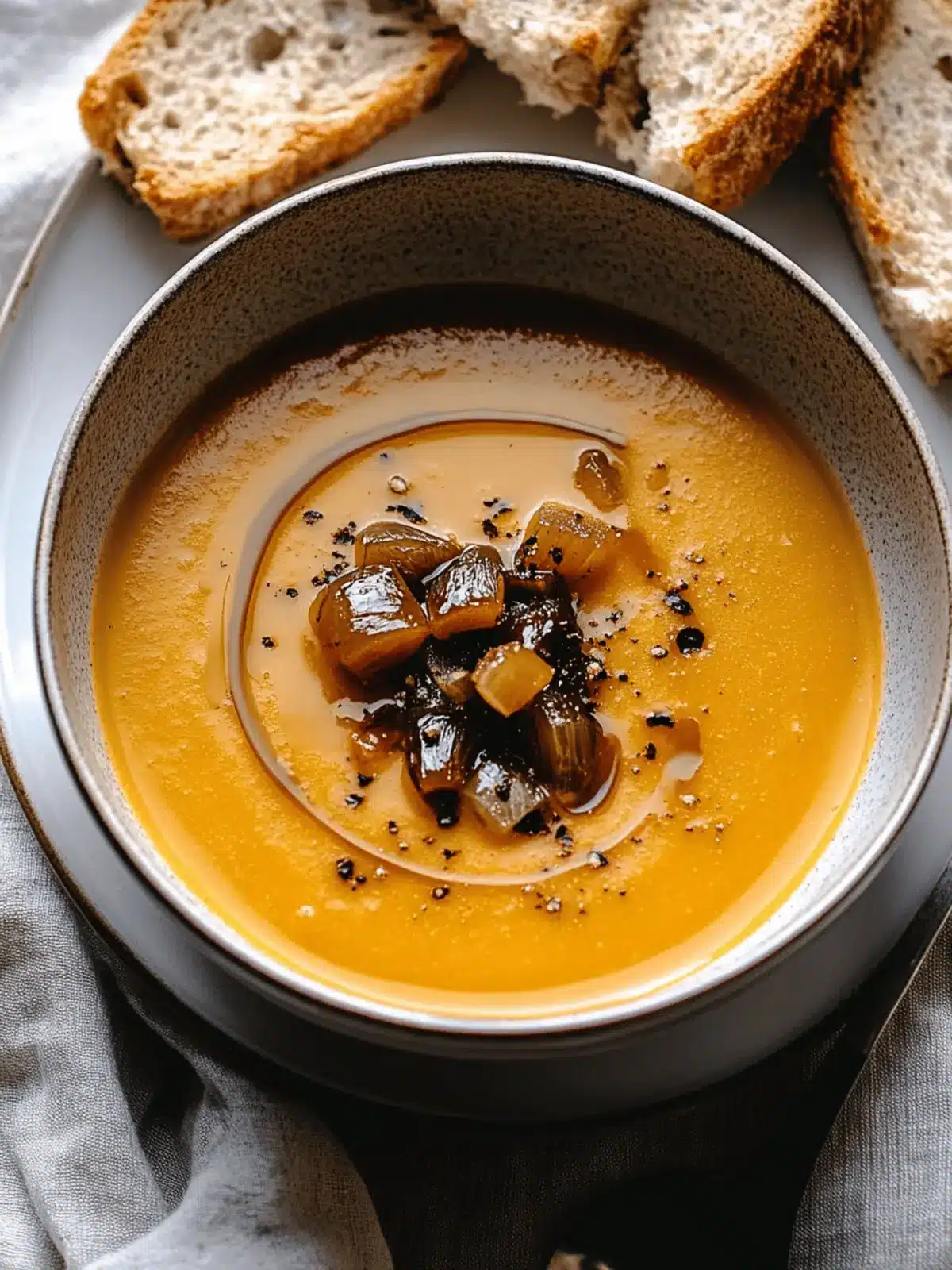 Caramelized Onion Butternut Squash Soup