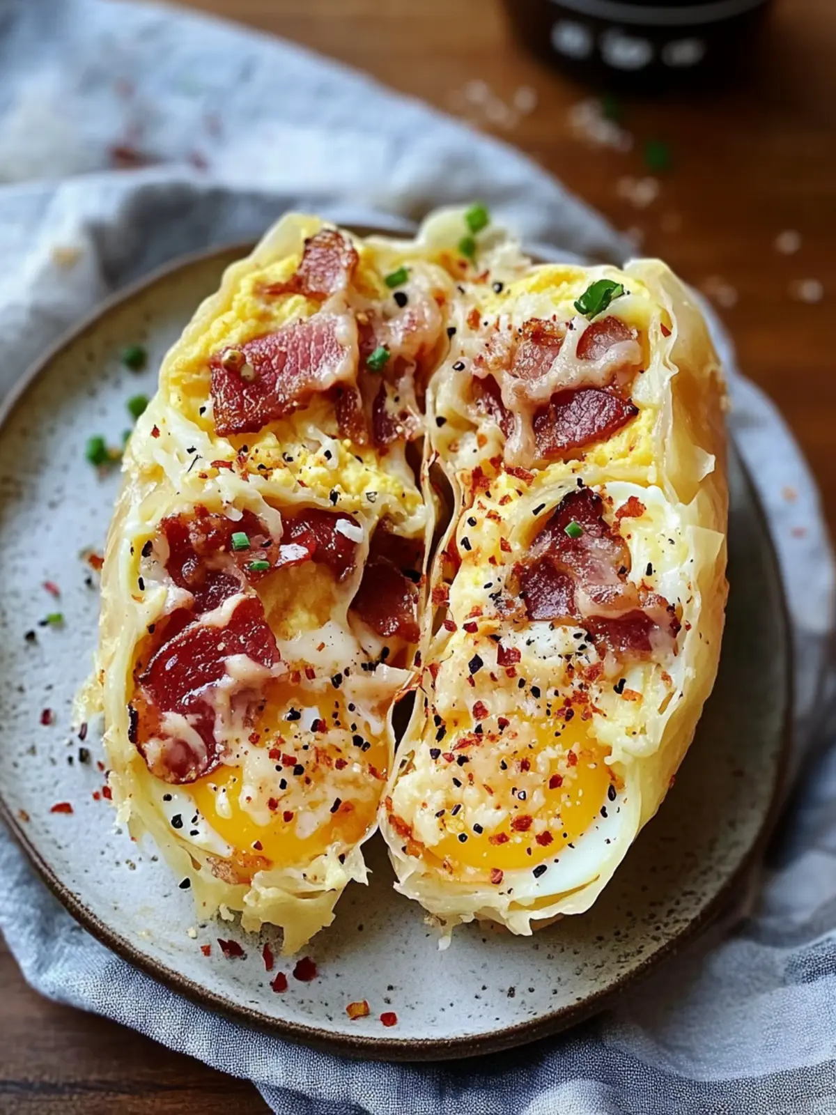 Bacon Egg & Cheese Rice Paper Spiral