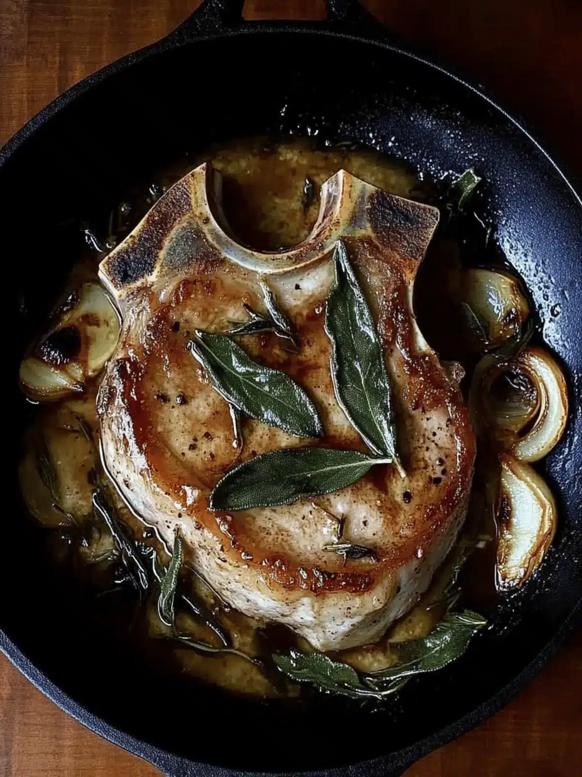 Pork Chops with Sage Butter Sauce
