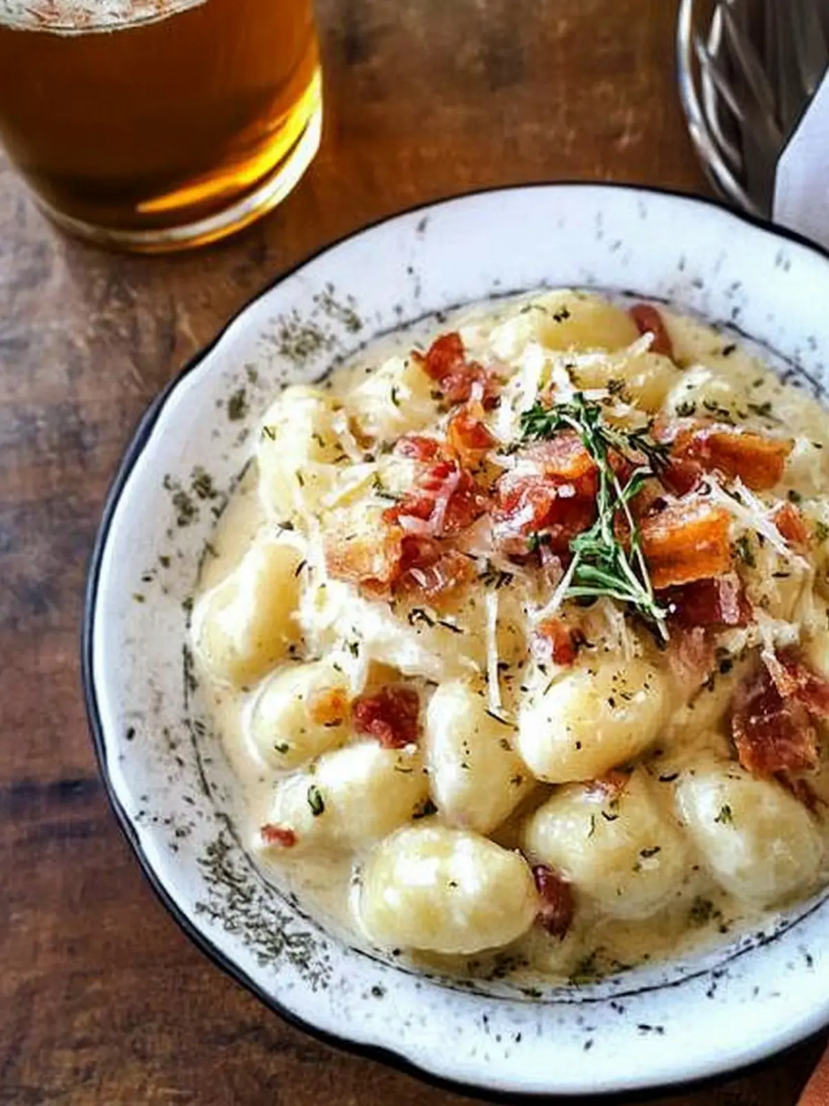 Gnocchi with Bacon Cream Sauce