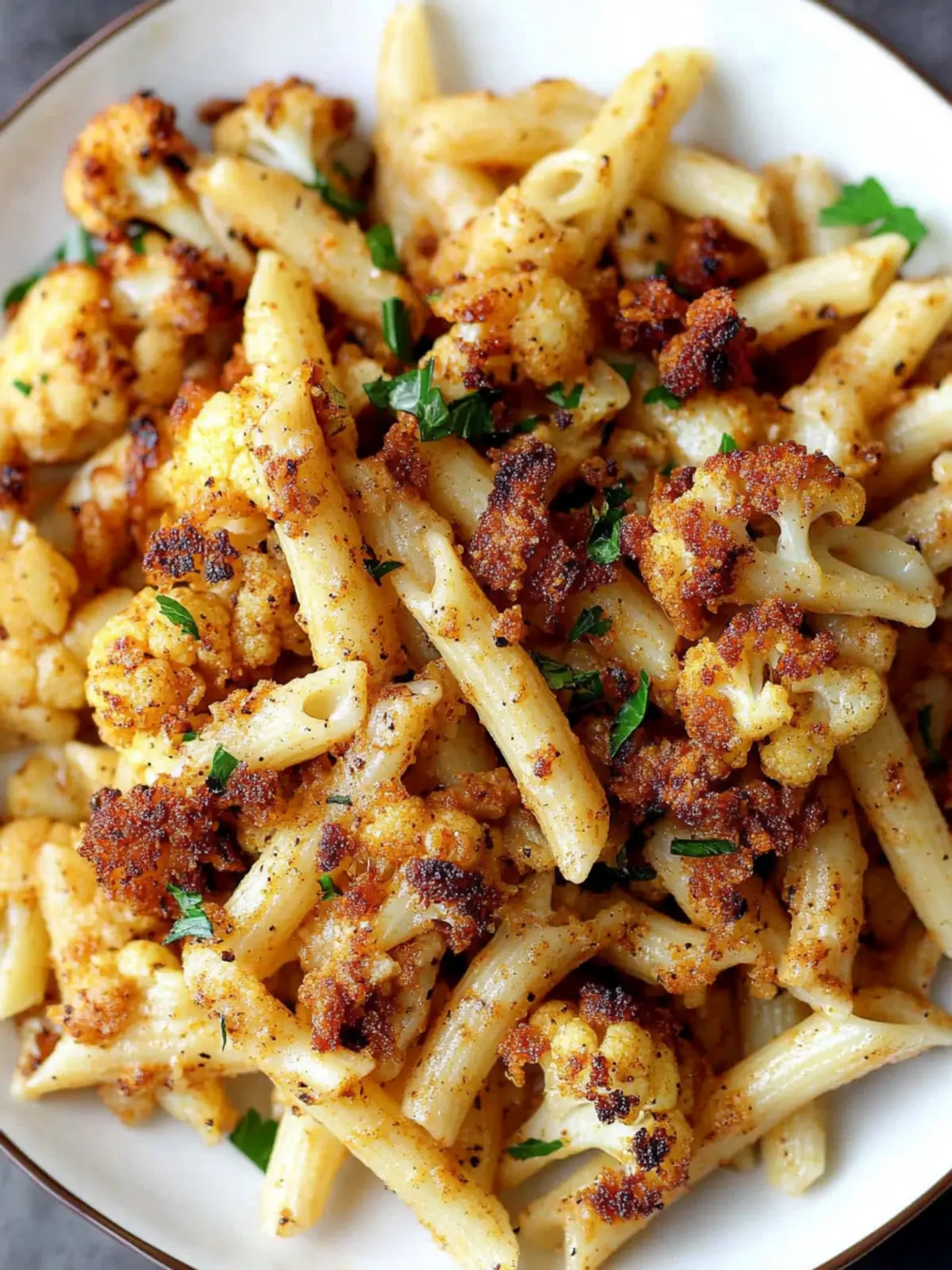 Savor Vegan Garlic Pasta with Roasted Cajun Cauliflower Delight 2 Vegan Garlic Pasta with Roasted Cajun Cauliflower