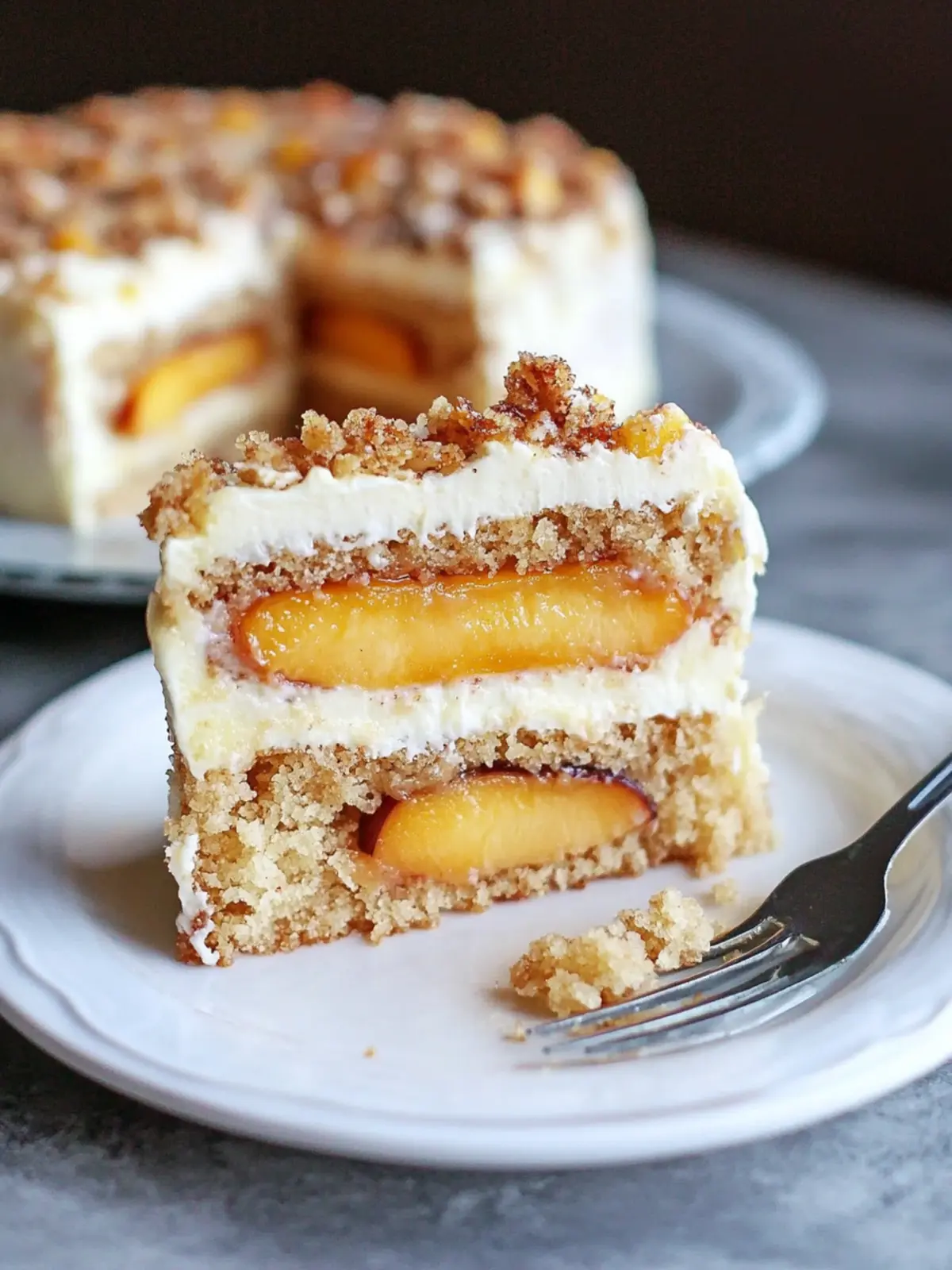 Peach Crisp Cake