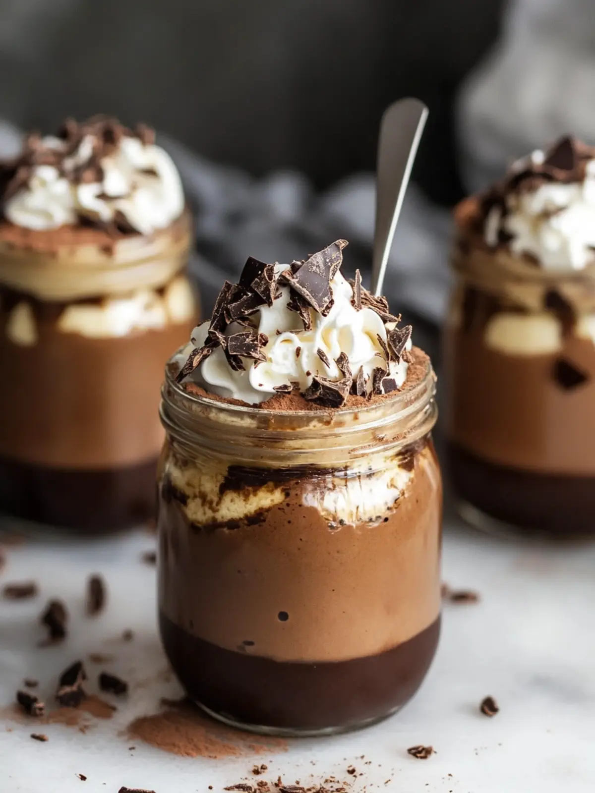 Dulce de Leche and Chocolate Mousse Jars
