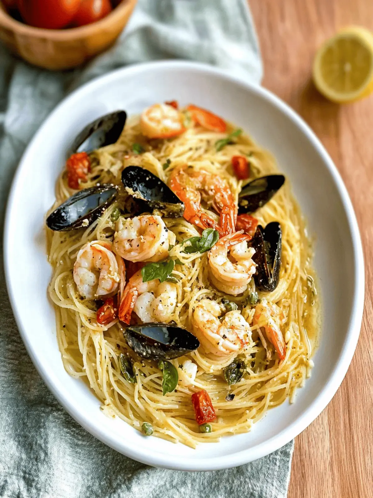 Garlic Butter & White Wine Seafood Pasta