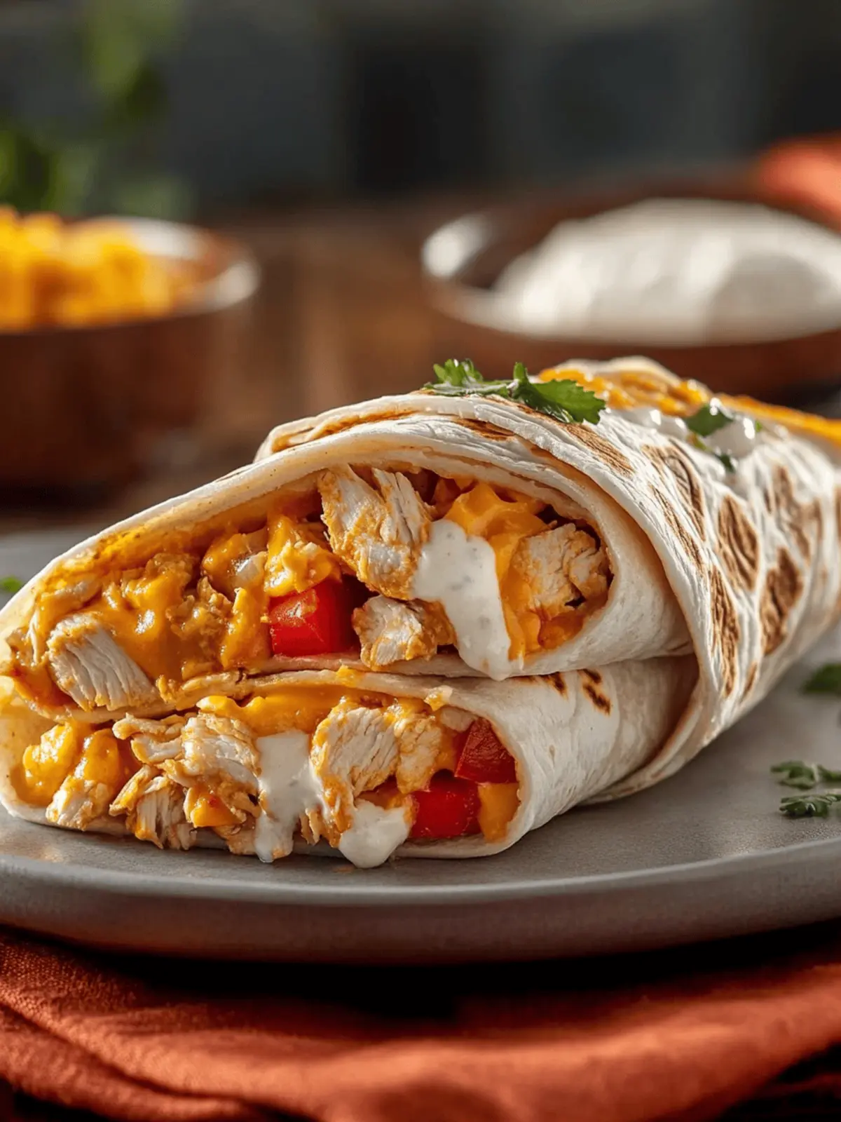 Perfectly Juicy Loaded Chicken and Cheese Burrito