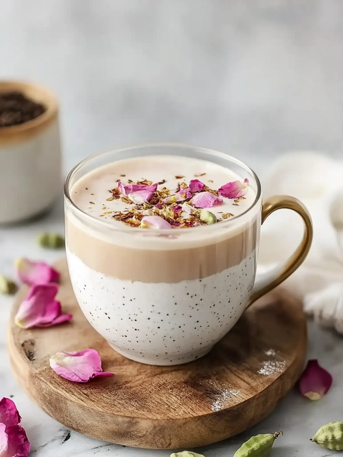 Rose Cardamom Tea Latte