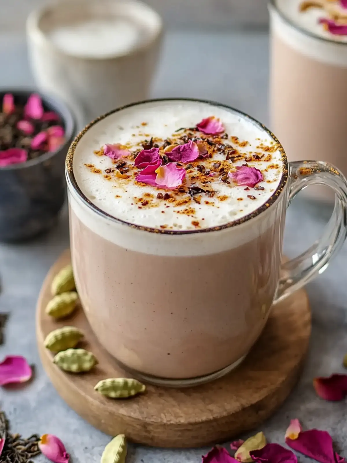 Rose Cardamom Tea Latte