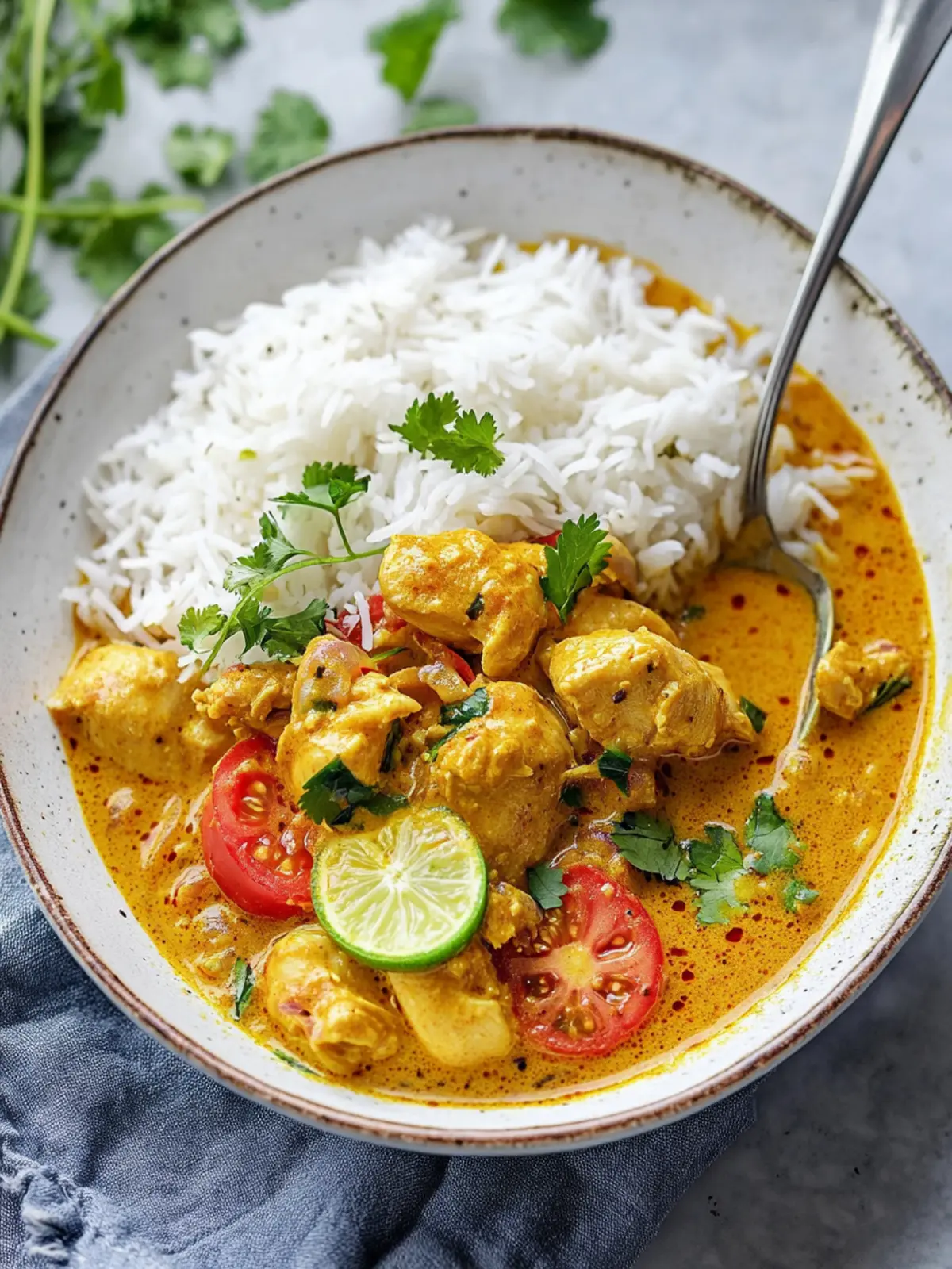 Vadouvan Chicken Curry with Smoked Basmati Rice