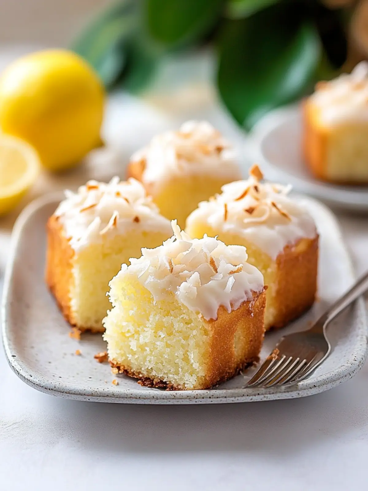 Mini Lemon Coconut Loaf Cakes