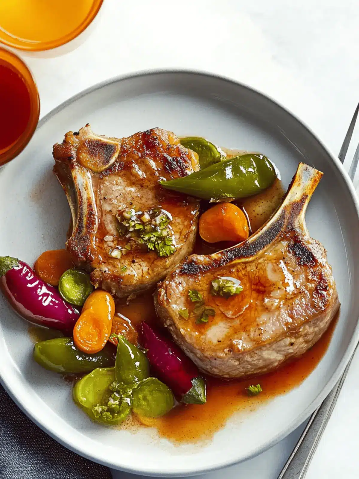Pork Chops and PadrÃ³n Chiles en EscabÃ¨che