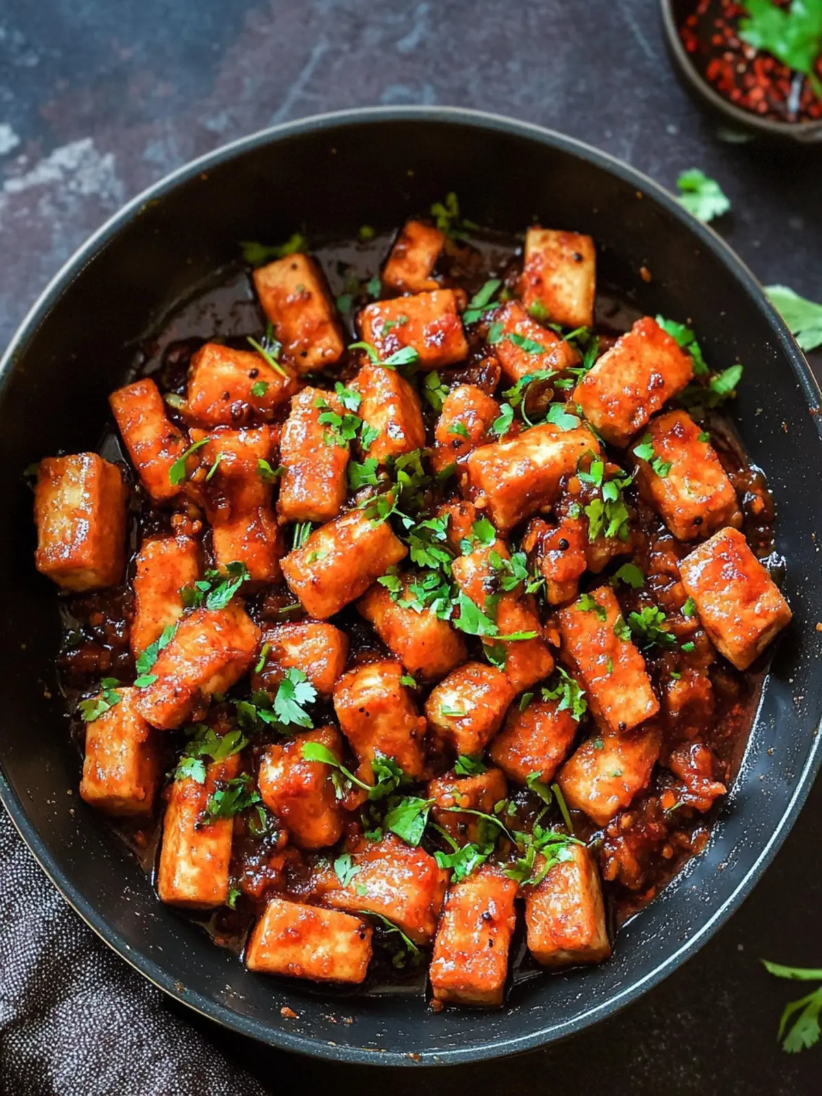 Indo-Chinese Crispy Tofu Manchurian