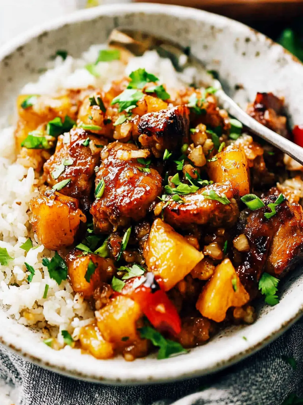 Pineapple Pork with Coconut Rice