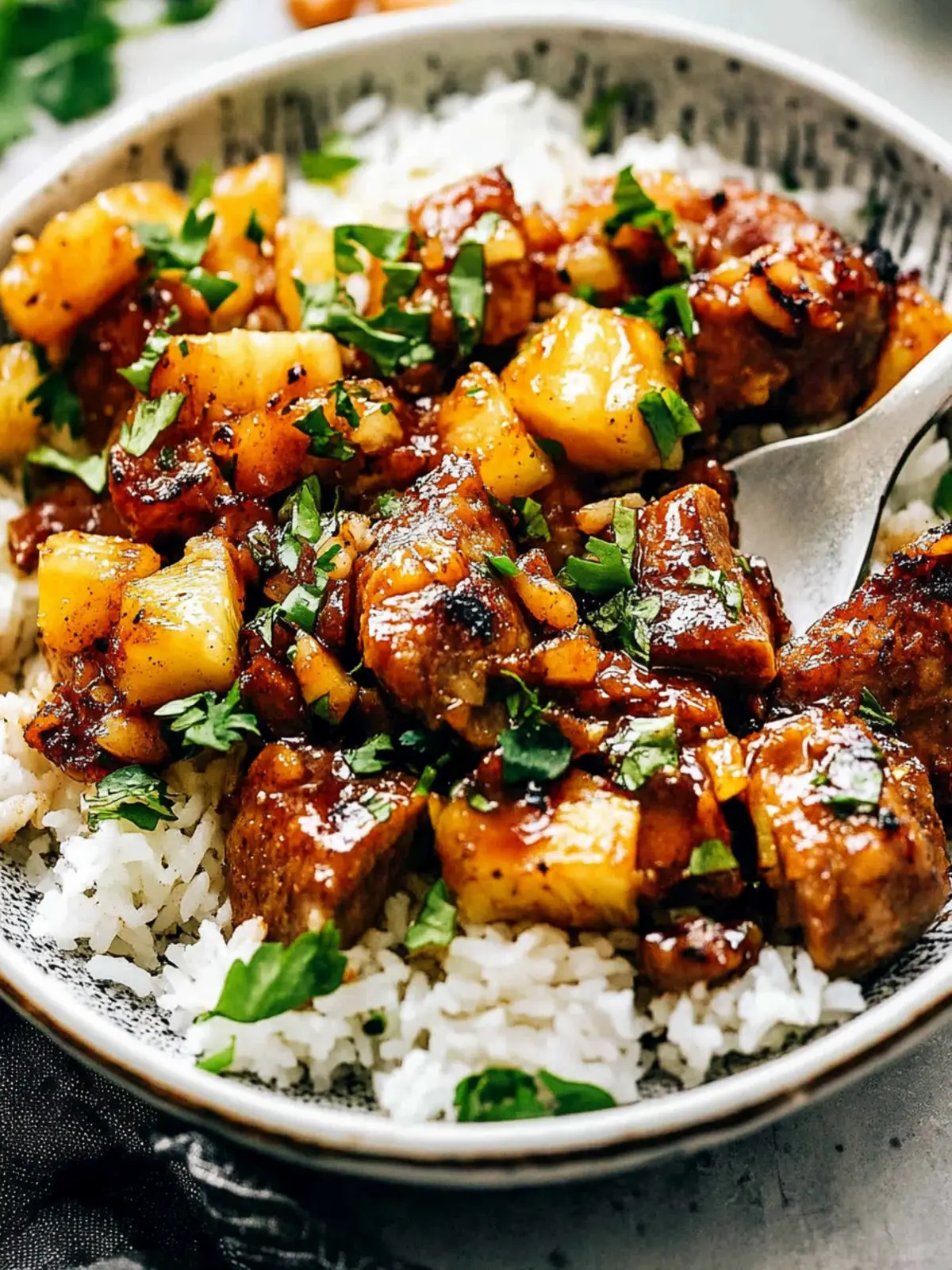 Pineapple Pork with Coconut Rice
