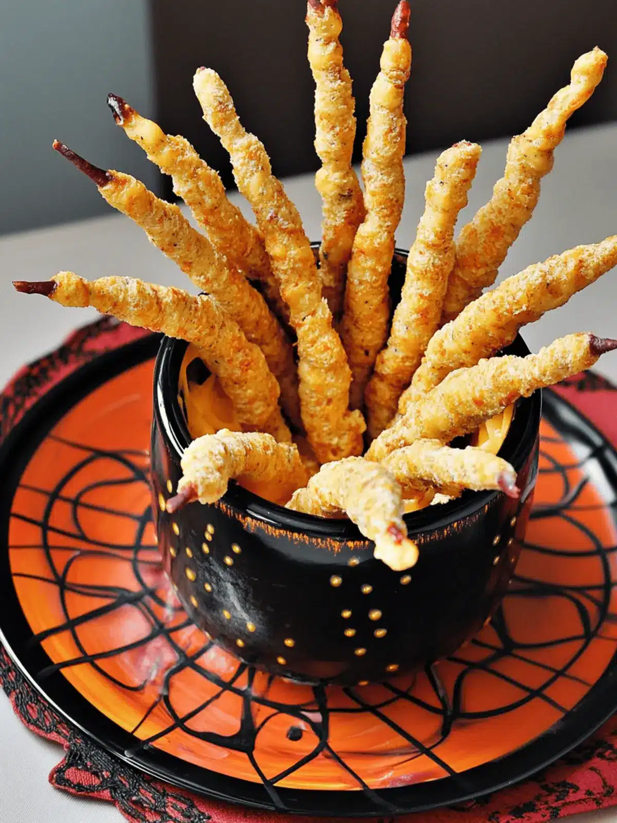 Cheddar Witches  Fingers (Spooky Cheese Straws)
