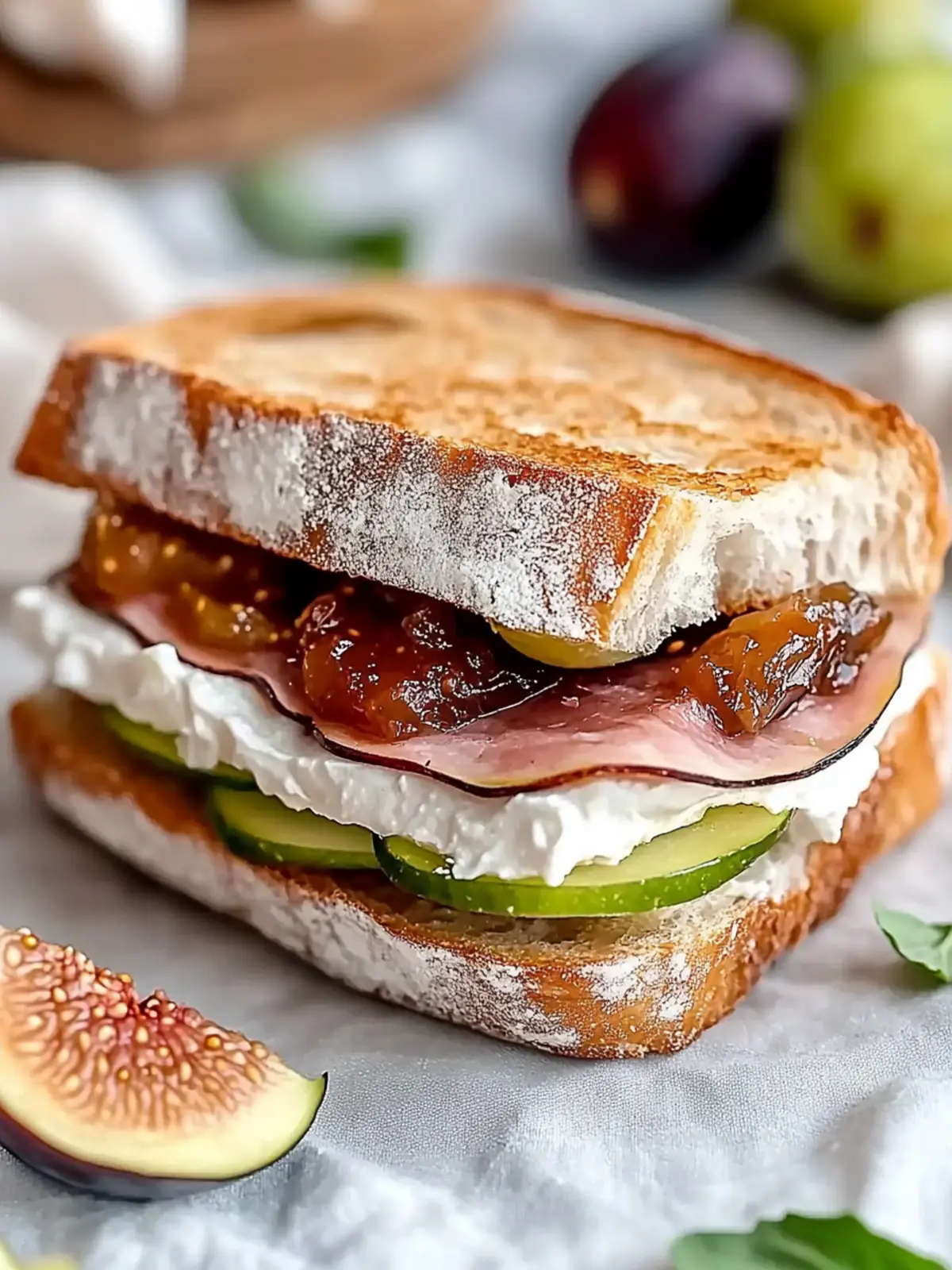 Quick Lunch Fig Jam Sandwich
