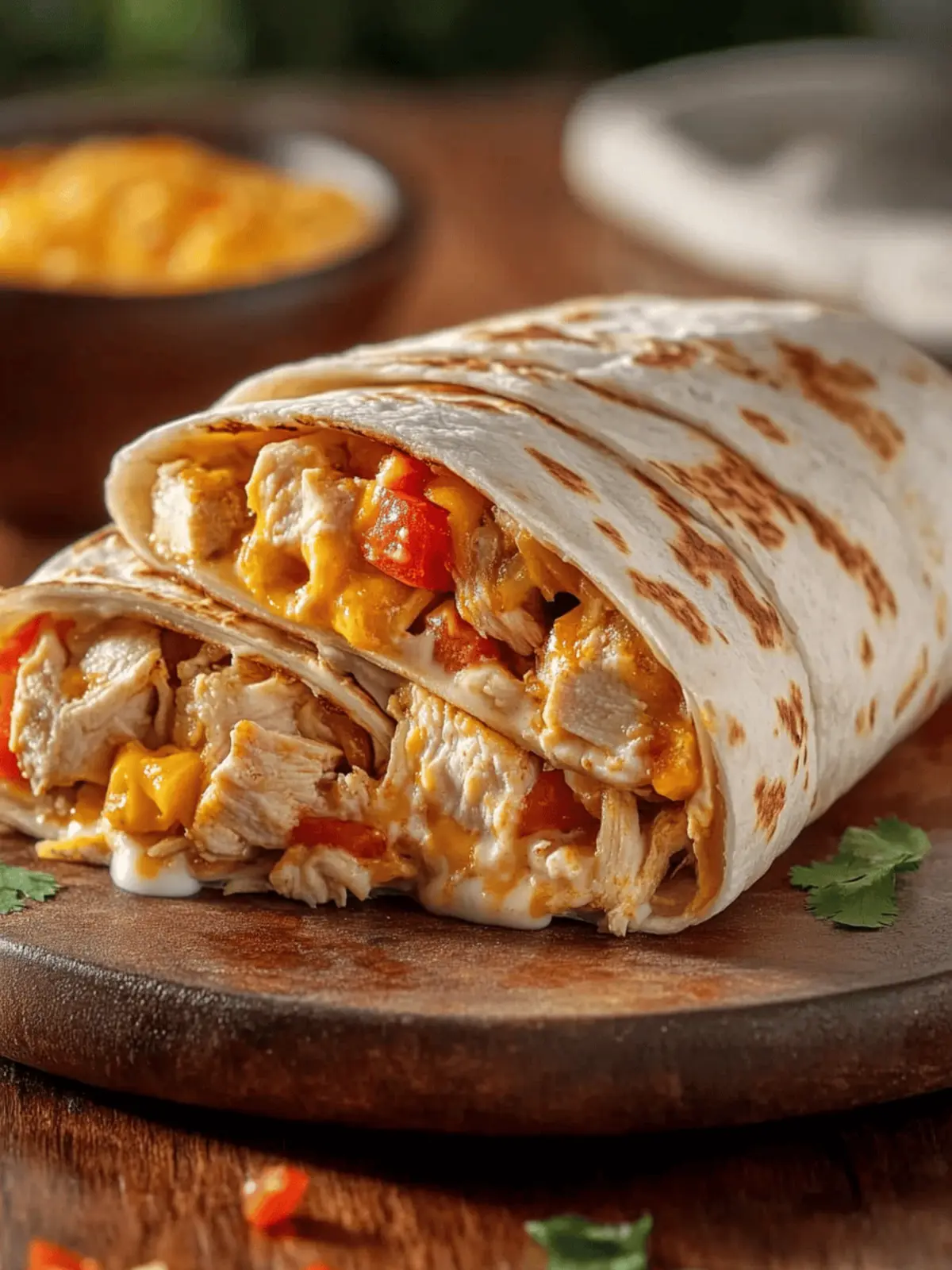 Perfectly Juicy Loaded Chicken and Cheese Burrito