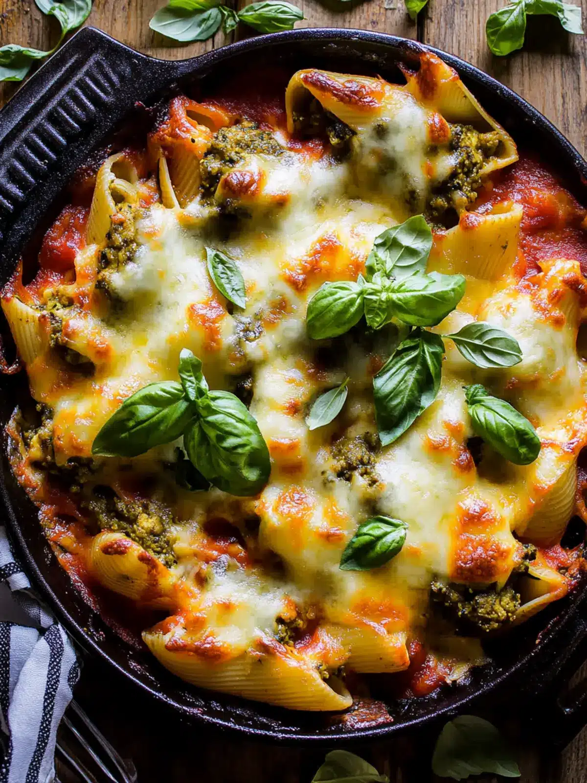 Spicy Zucchini and Pesto Cheese Stuffed Shells