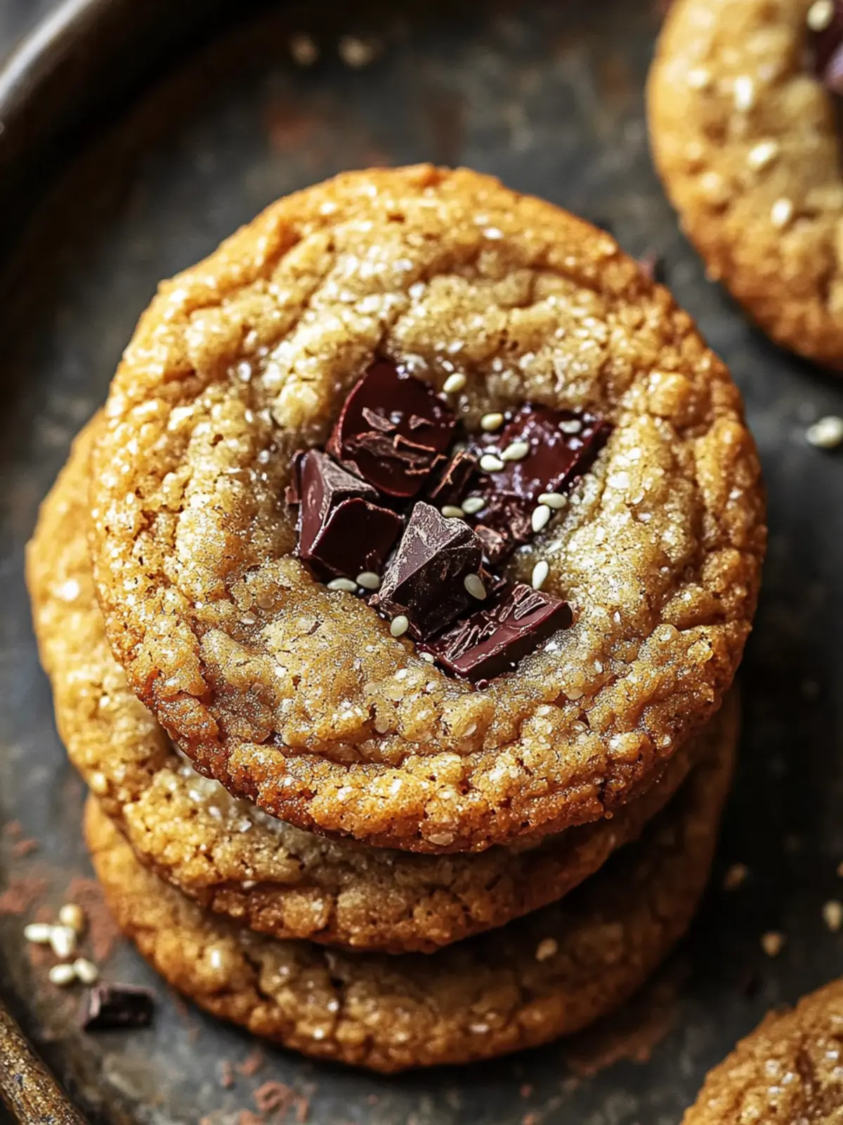Buttery Honey Sesame Cookies Loaded with Chocolate Chunks in 30 Minutes