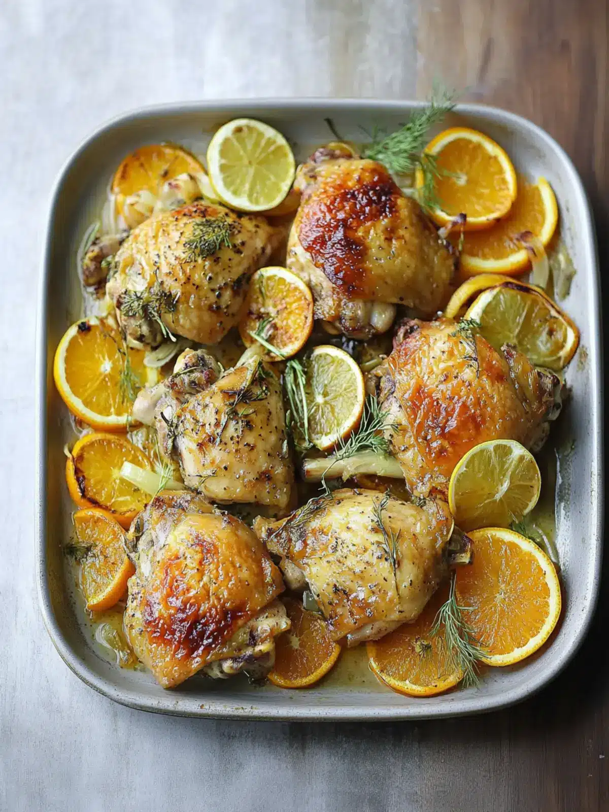 Roasted Chicken Thighs with Citrus and Fennel