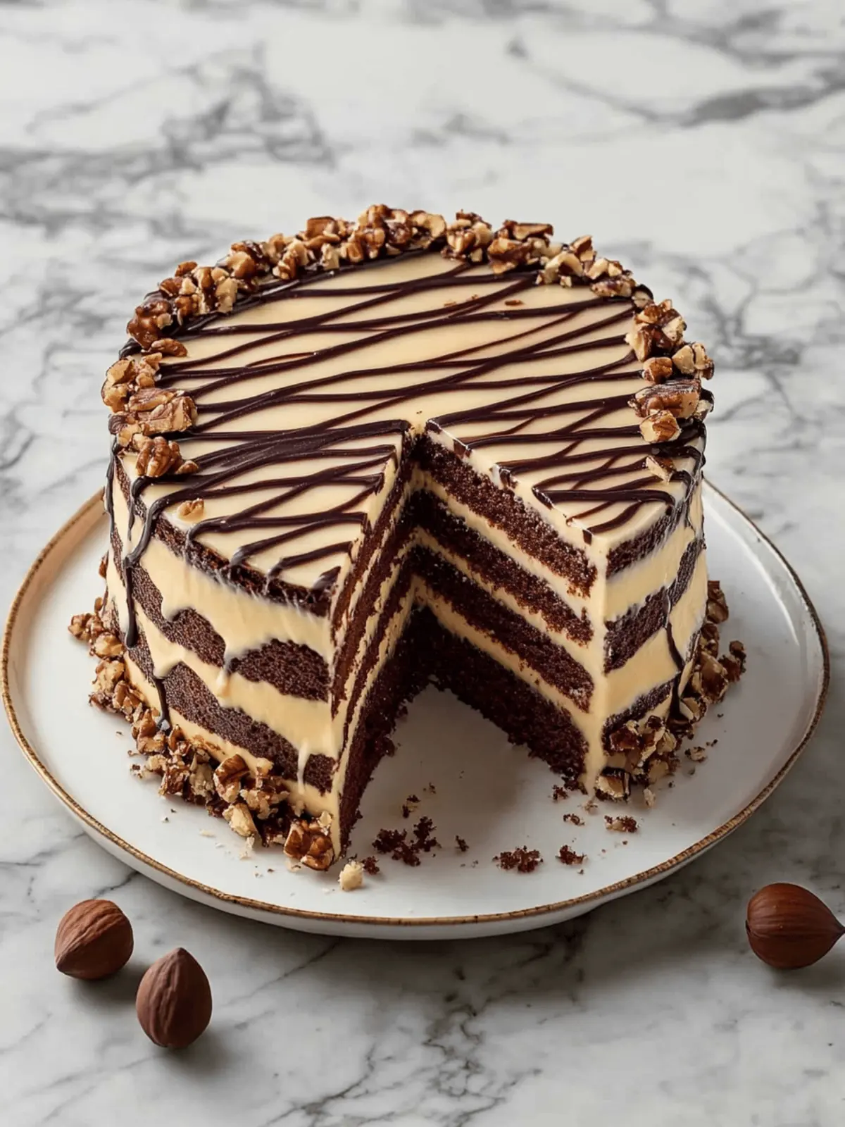 Hazelnut And Chocolate Layer Cake