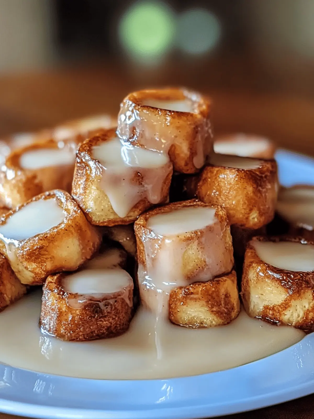 Cinnamon Roll French Toast Bites