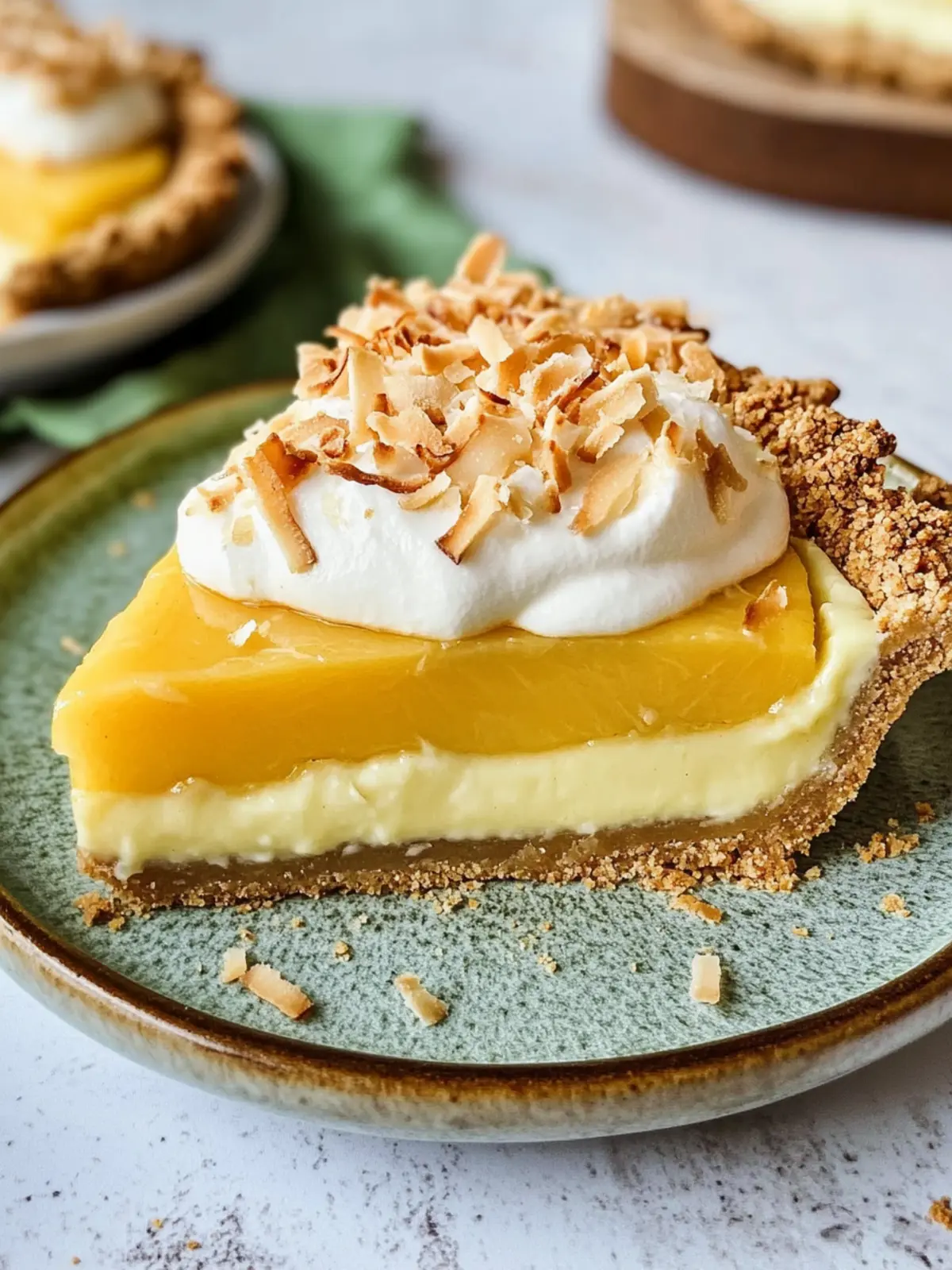 Mango Coconut with Coconut Graham Cracker Crust Pie
