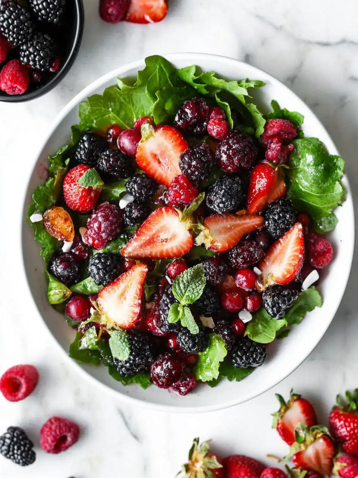 Roasted Triple Berry Salad with Honey Citrus Vinaigrette