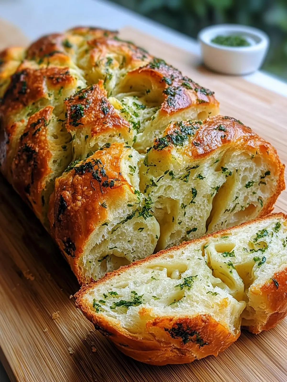Swirled Garlic Herb and Cheese Bread