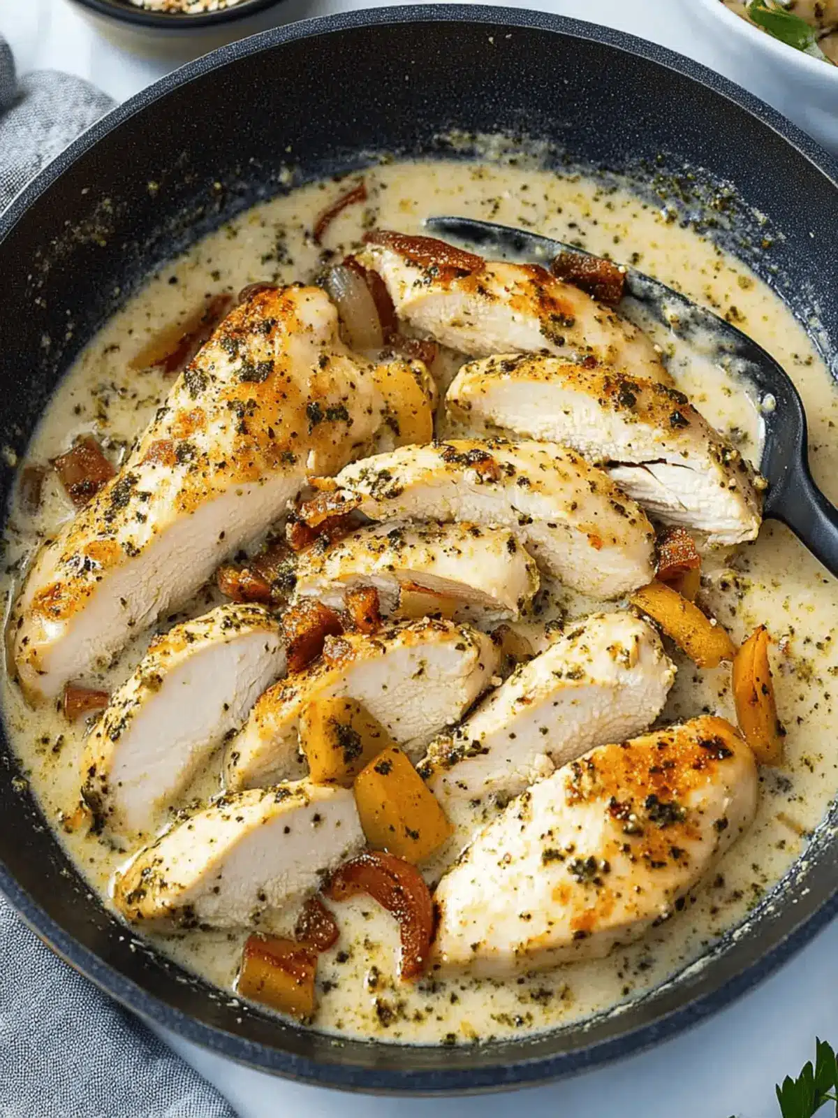 Creamy Garlic Pesto Chicken