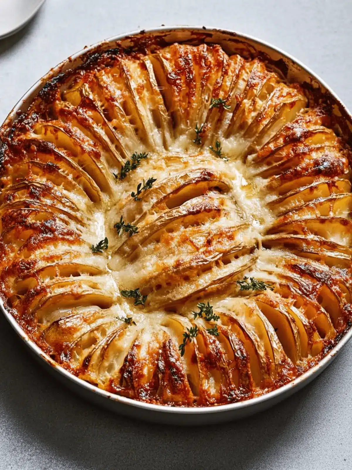 Cheesy Hasselback Potato Gratin