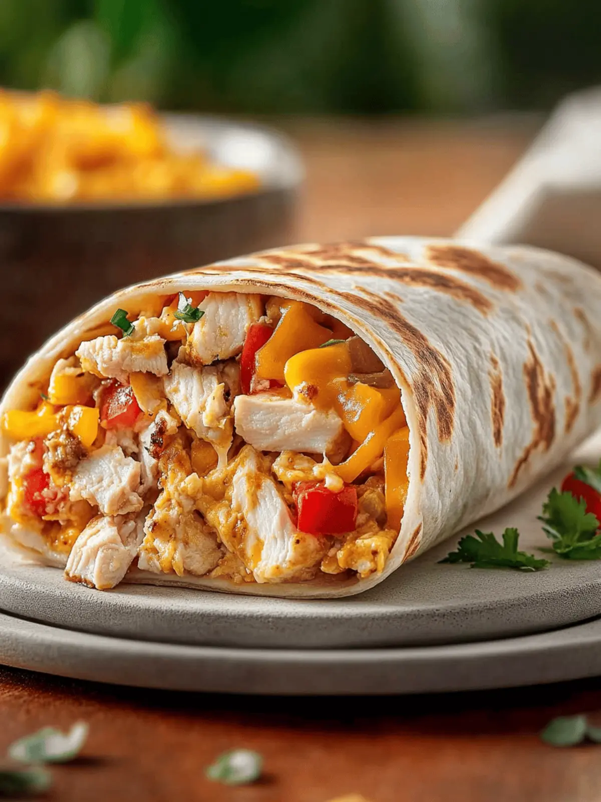 Perfectly Juicy Loaded Chicken and Cheese Burrito