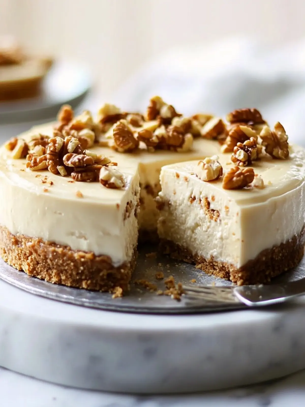 Cheesecake with Honeyed Walnuts