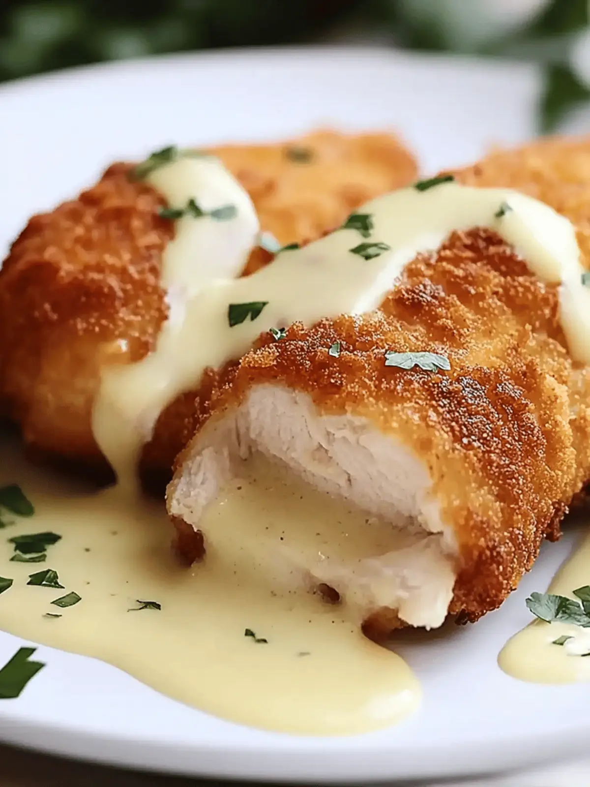 Chicken Cordon Bleu with Swiss Cheese Sauce