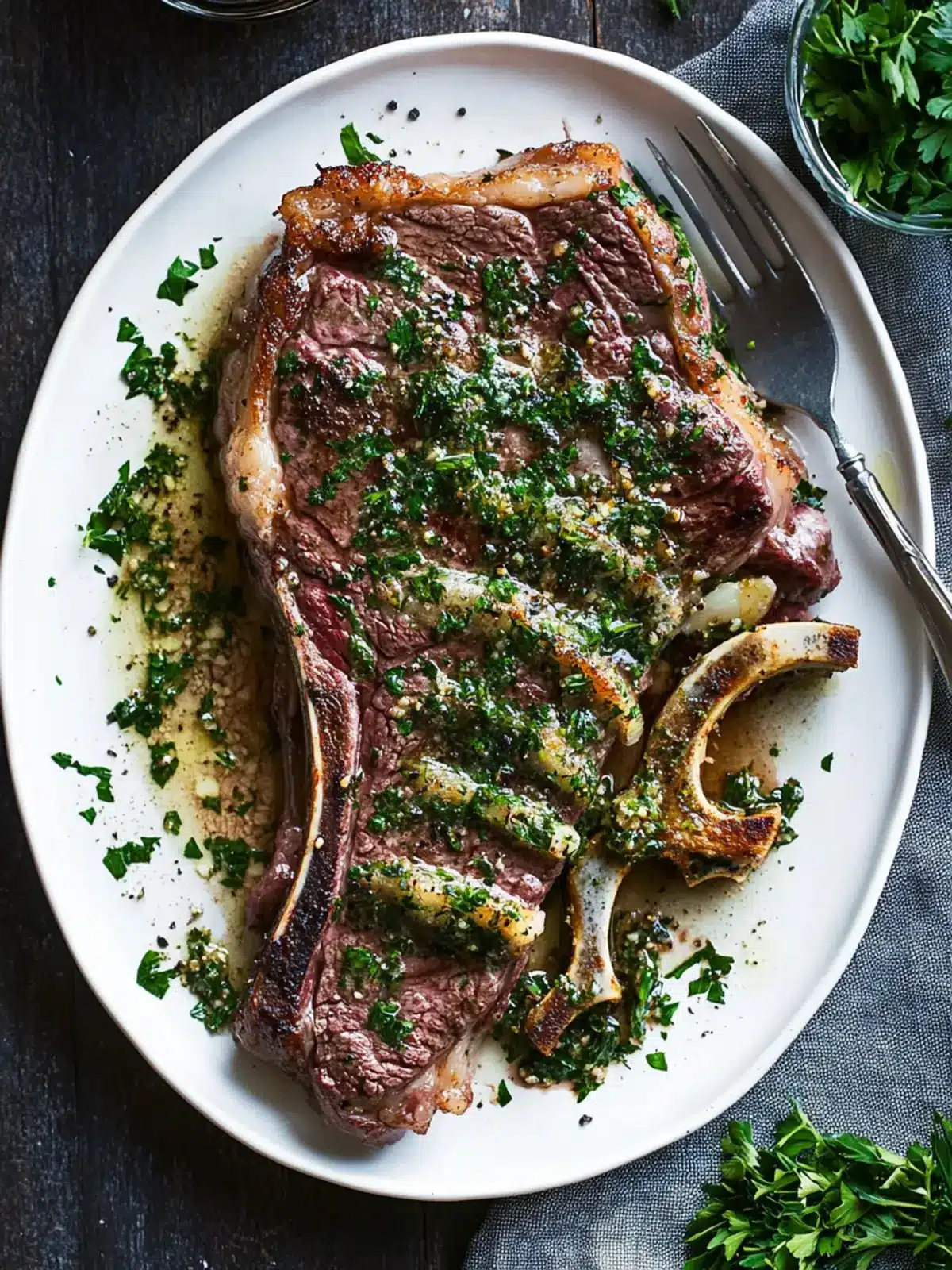 Pan-Roasted Ribeye with Parsley Butter