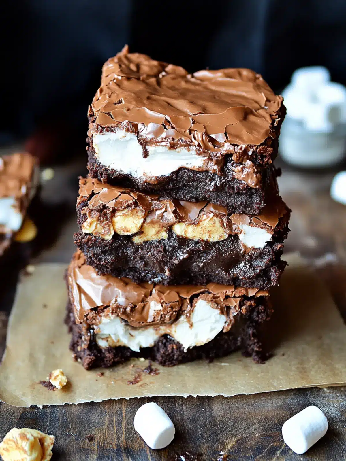 Flourless Marshmallow Crunch Brownies