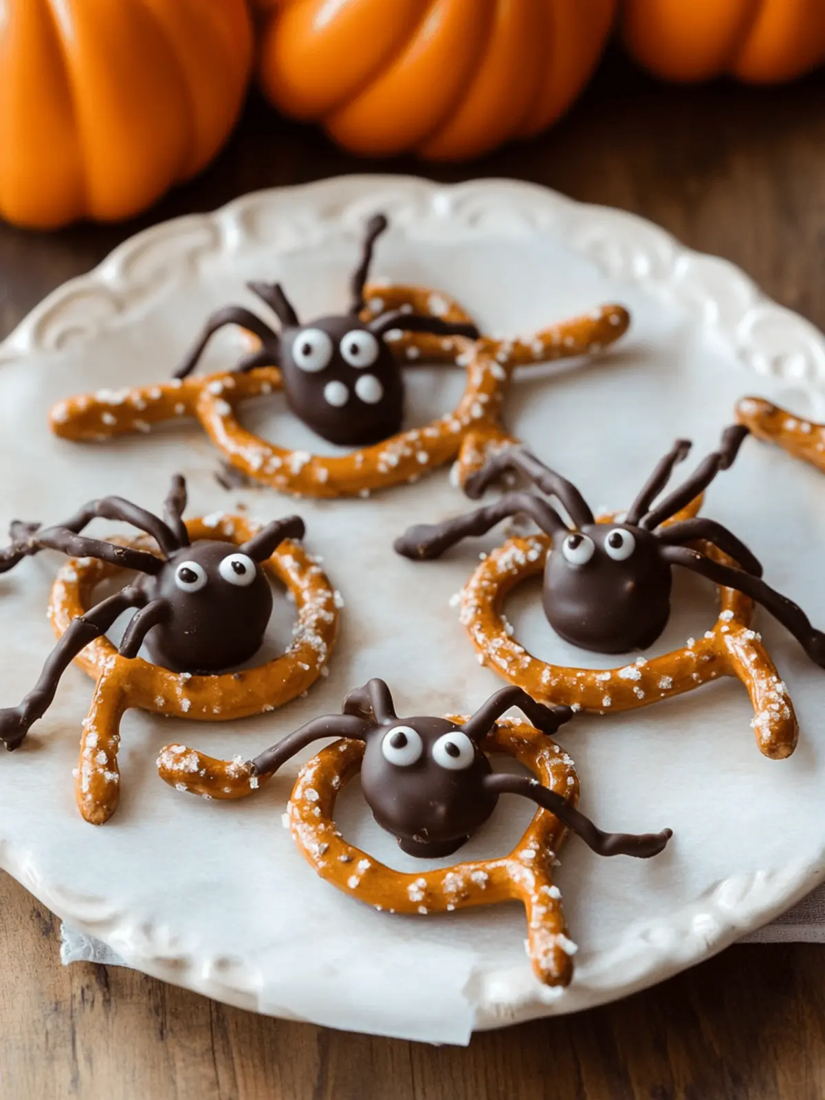 Spooky Spider Chocolate Pretzels