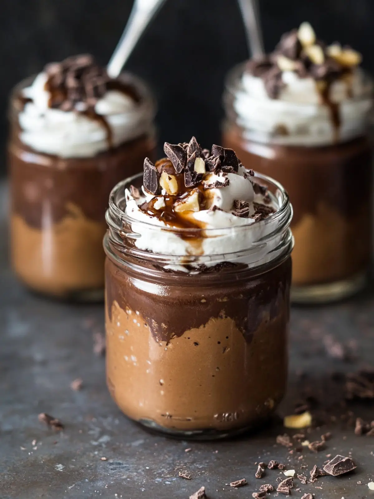 Dulce de Leche and Chocolate Mousse Jars
