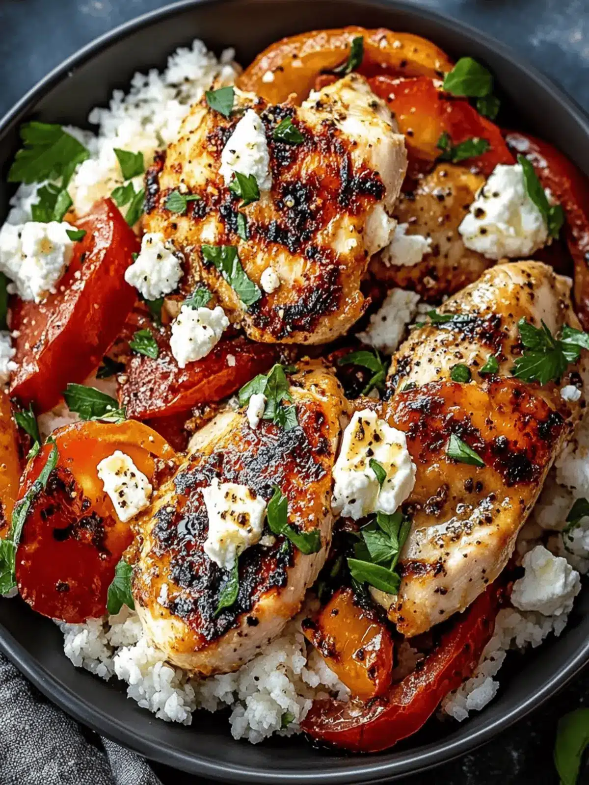 Baked Chicken with Crispy Feta & Vinaigrette