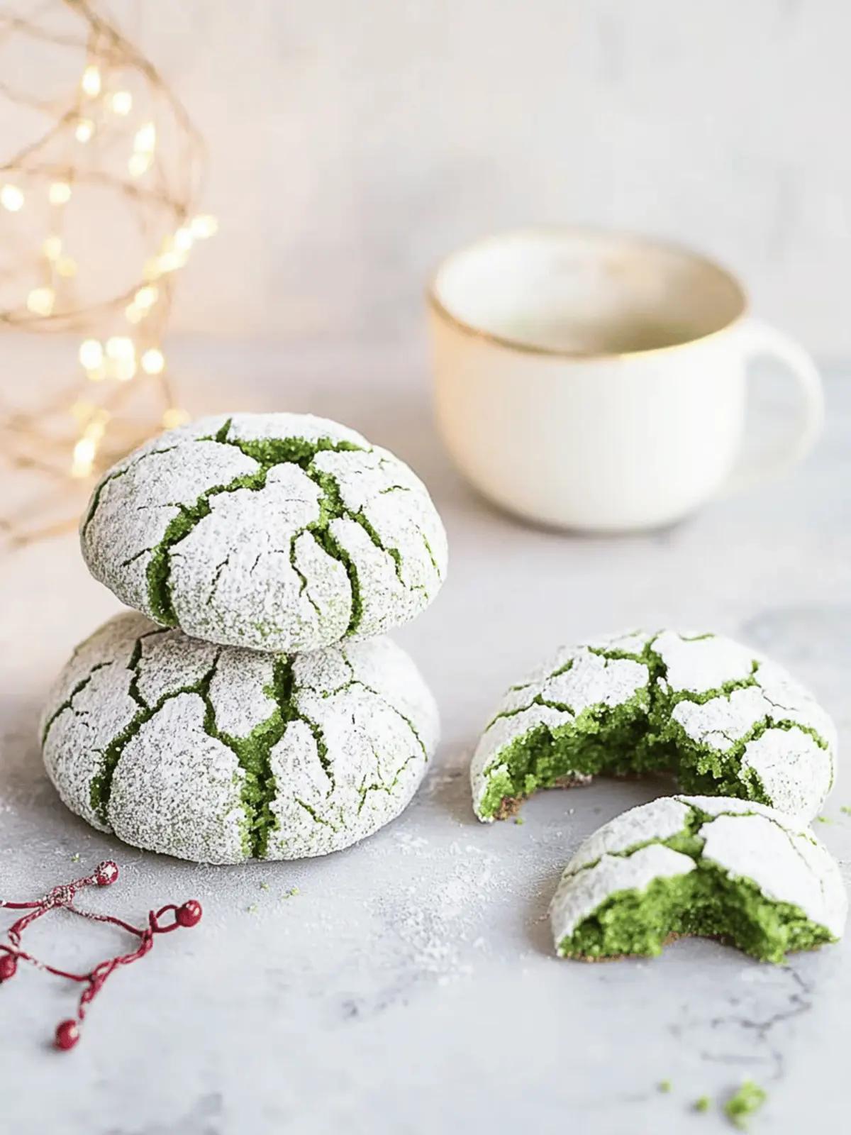 Pandan Crinkle Cookies